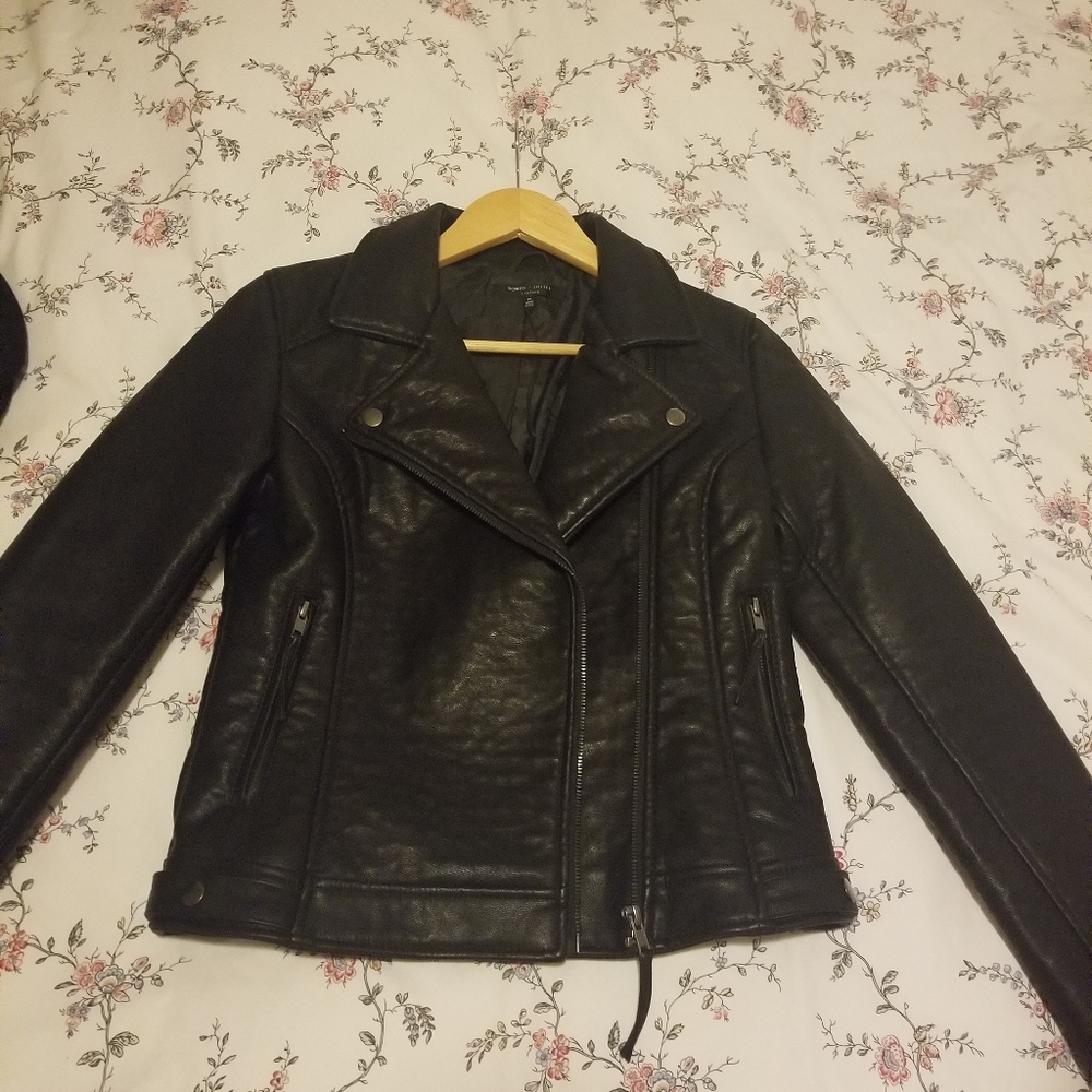 Black leather jacket